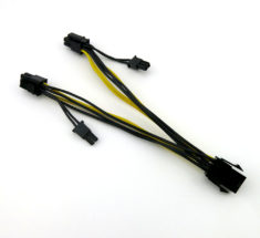 PCIe power extension splitter cable for GPU mining