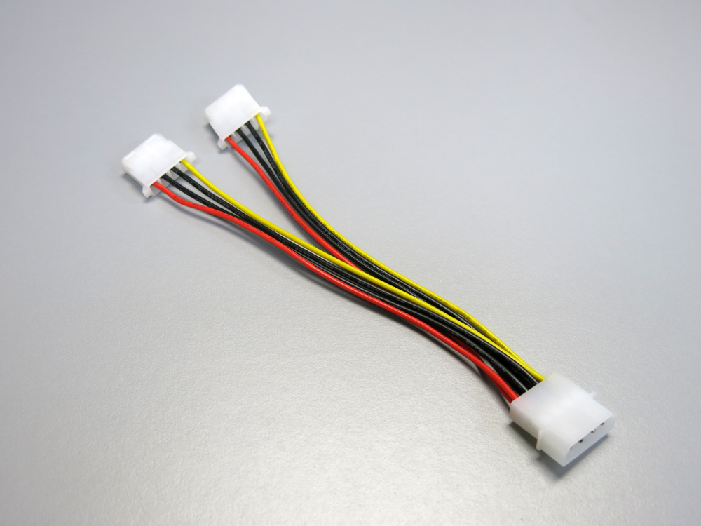 5.25 inch Male to Dual 5.25 inch Female 8 inch 100 Pack 4 Pin Molex Power Y Cable GOWOS