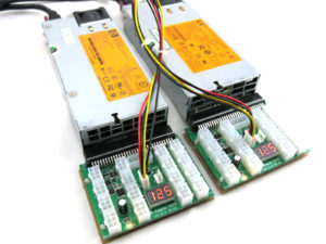 Interconnect sync cable attached to (2) X6B breakout boards to power off and on together