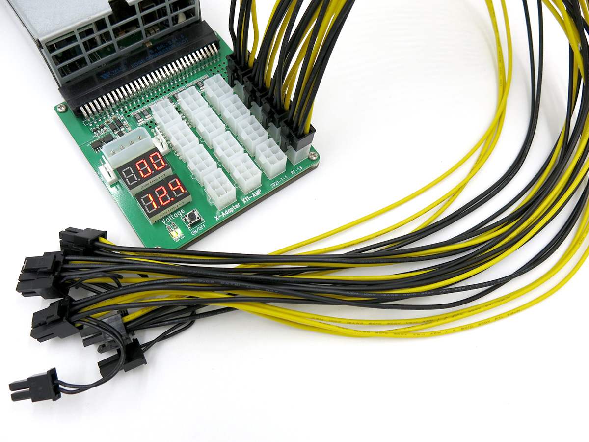 PCIE Cables for HP DELTA 750 1200 1400W PSU GPU Mining 16 Port Breakout Board 